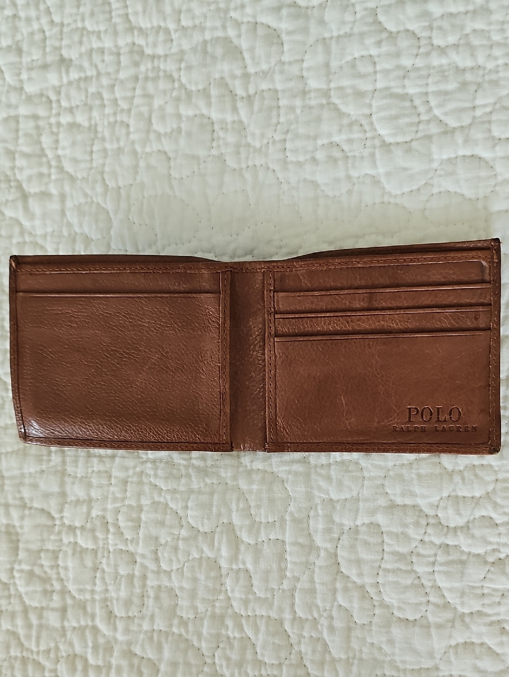 🟫HP🟫Vintage Polo Ralph Lauren Men's Pebbled Leather Bifold Wallet Pony Logo - Picture 11 of 11